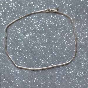 Adornia Silver Tone SnakeChain Choker Necklace - Minimalist Dainty Jewelry